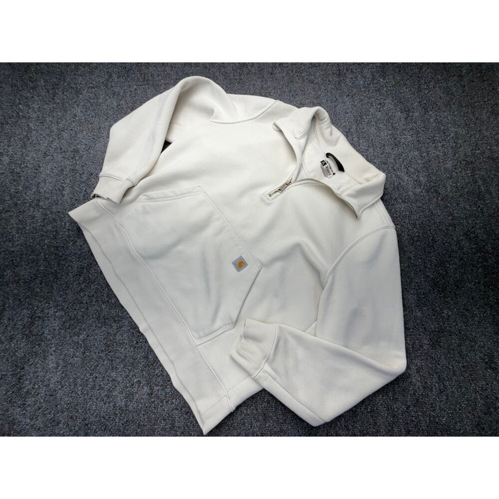 Carhartt Relaxed Fit Quarter Zip Sweatshirt XL White